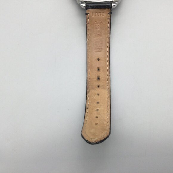 Coach Watch Women 39mm Silver Tone Black Logo Dial Crystals Leather New Battery - Picture 12 of 15